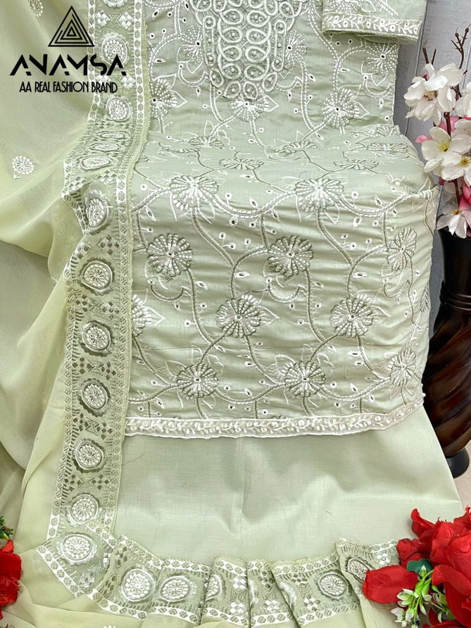 Anamsa 506 Jam Cotton Embroidery Pakistani Suit Wholesale Market In Surat